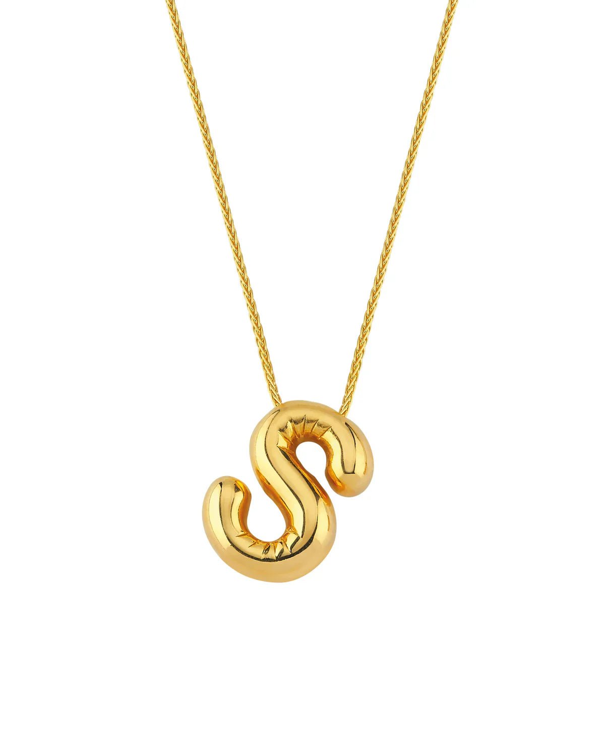 Envogems Bubble Initial Letter Necklace in Stainless Steel