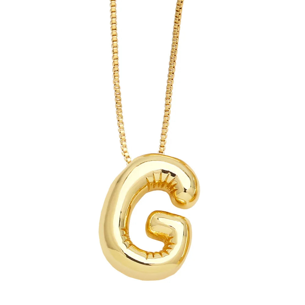Envogems Bubble Initial Letter Necklace in Stainless Steel