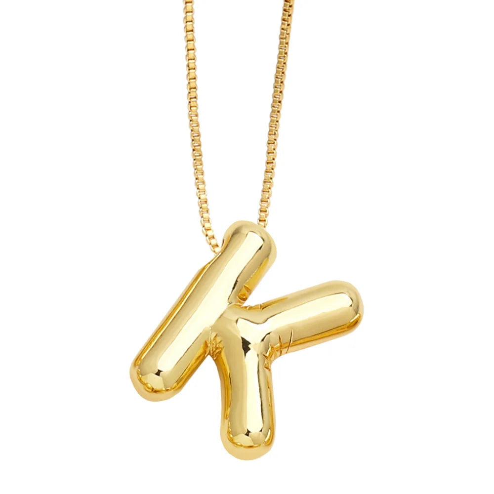 Envogems Bubble Initial Letter Necklace in Stainless Steel