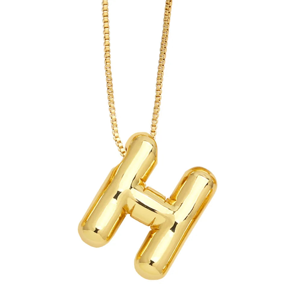 Envogems Bubble Initial Letter Necklace in Stainless Steel