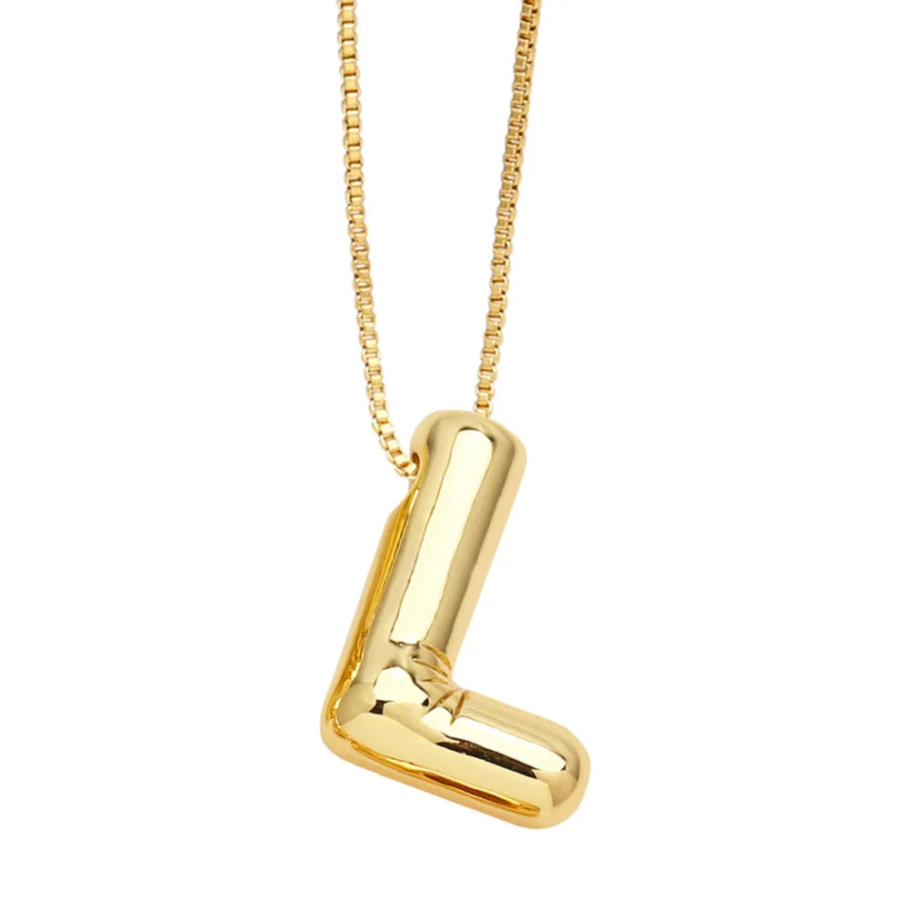 Envogems Bubble Initial Letter Necklace in Stainless Steel