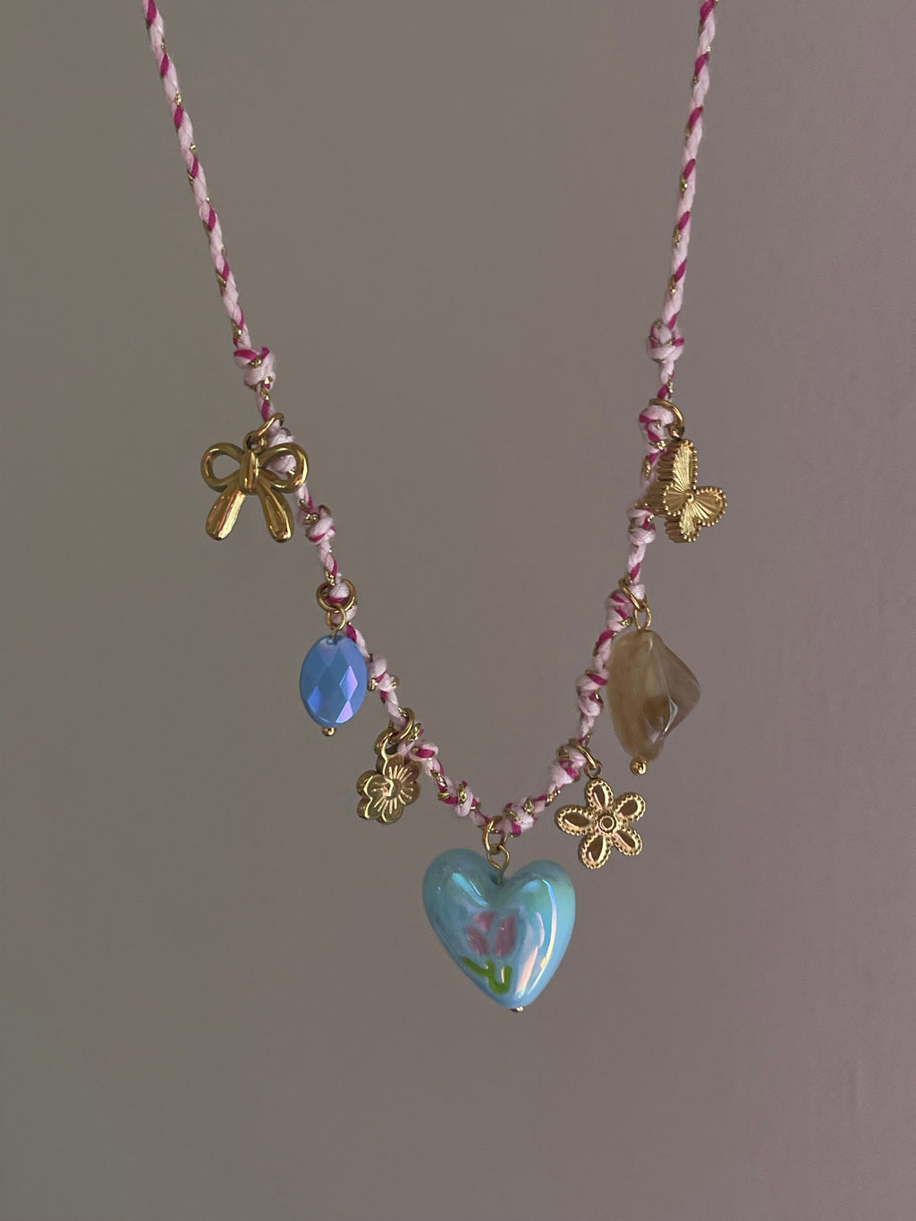 Envogems Pink Heart Pendant Necklace in Stainless Steel