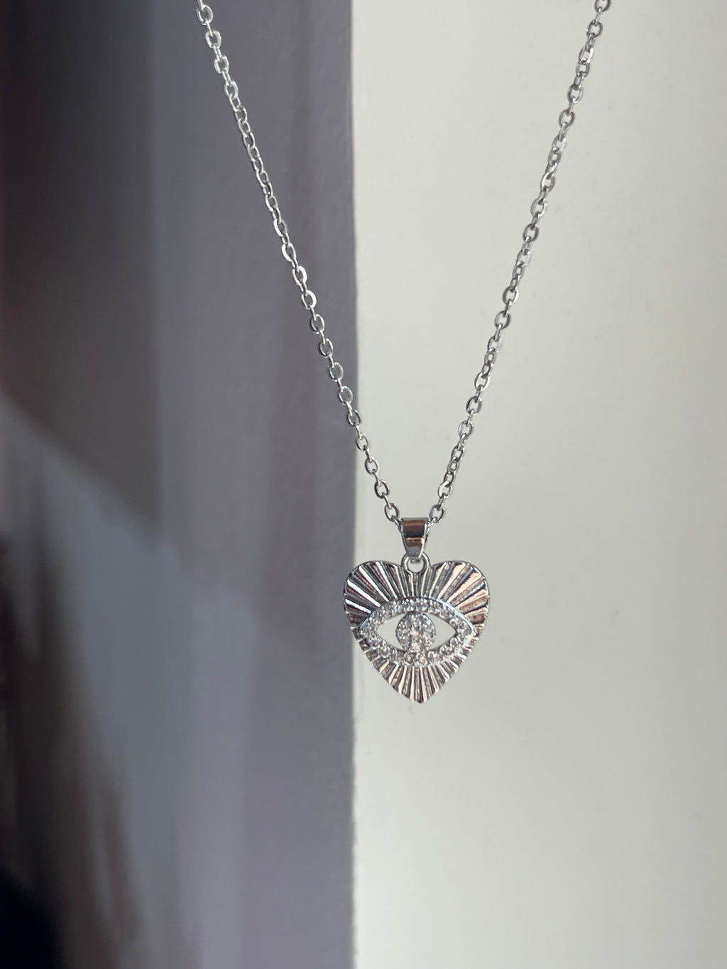 Envogems Enchanted Heart Necklace with Evil Eye Charm