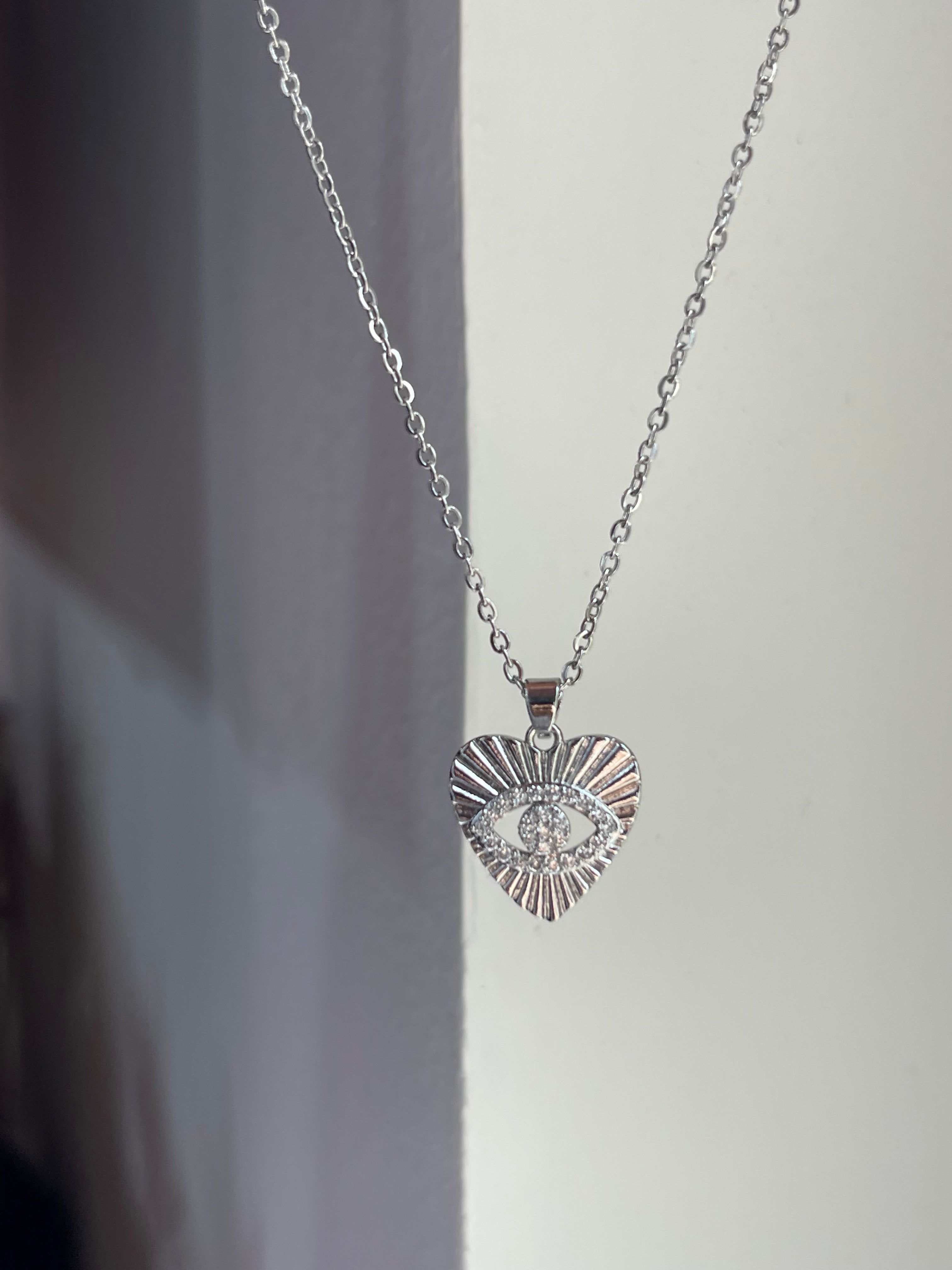 Envogems Enchanted Heart Necklace with Evil Eye Charm