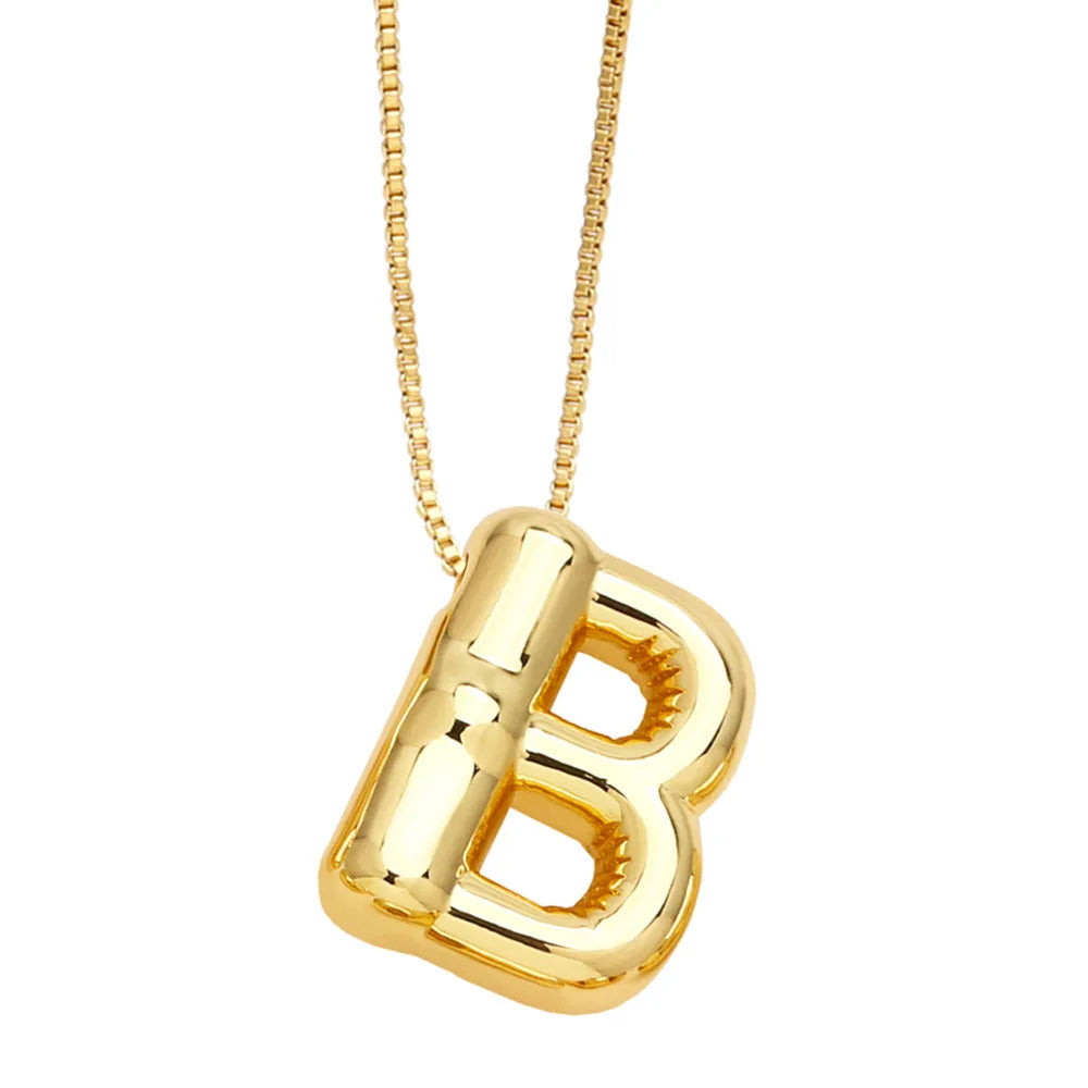 Envogems Bubble Initial Letter Necklace in Stainless Steel
