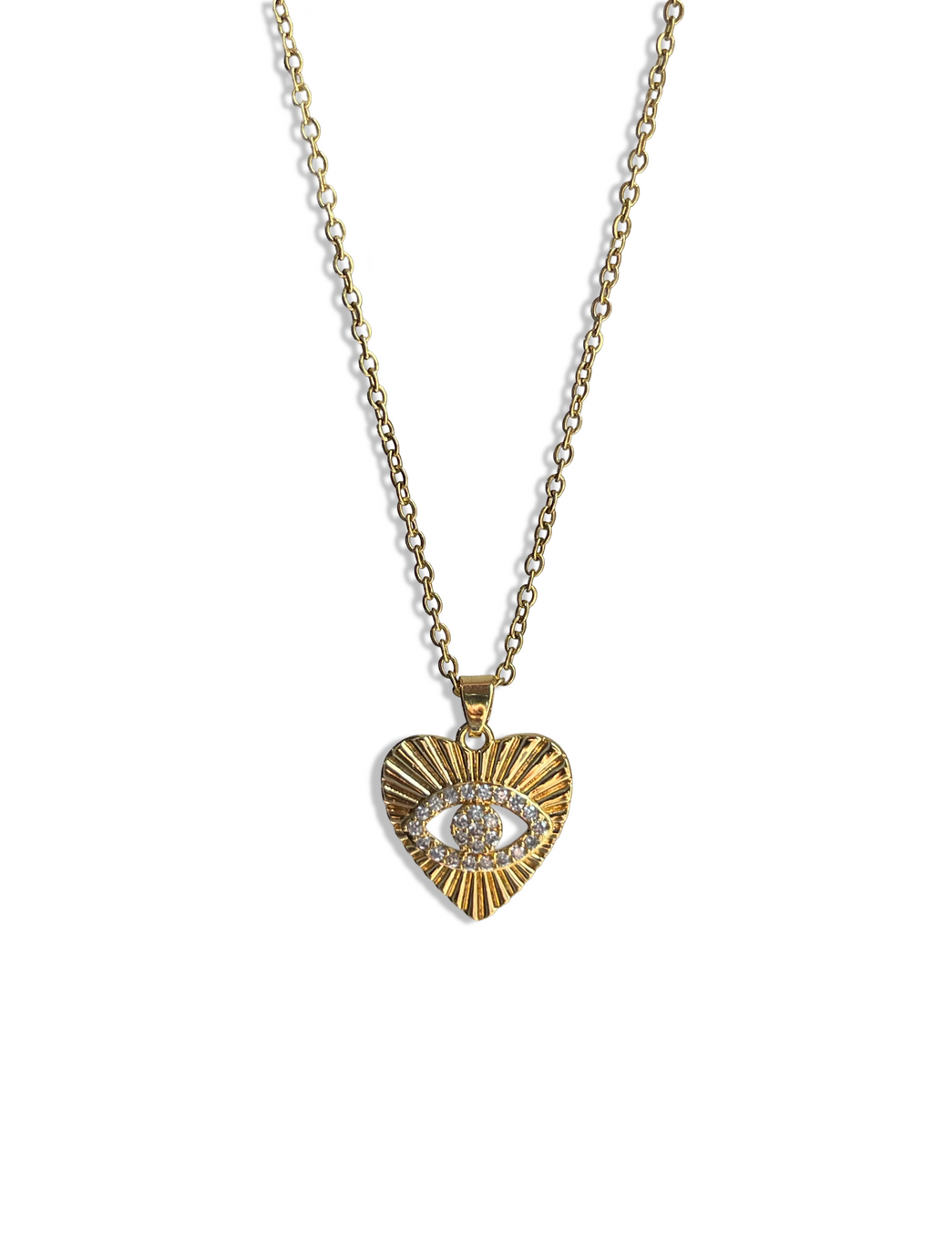 Envogems Enchanted Heart Necklace with Evil Eye Charm