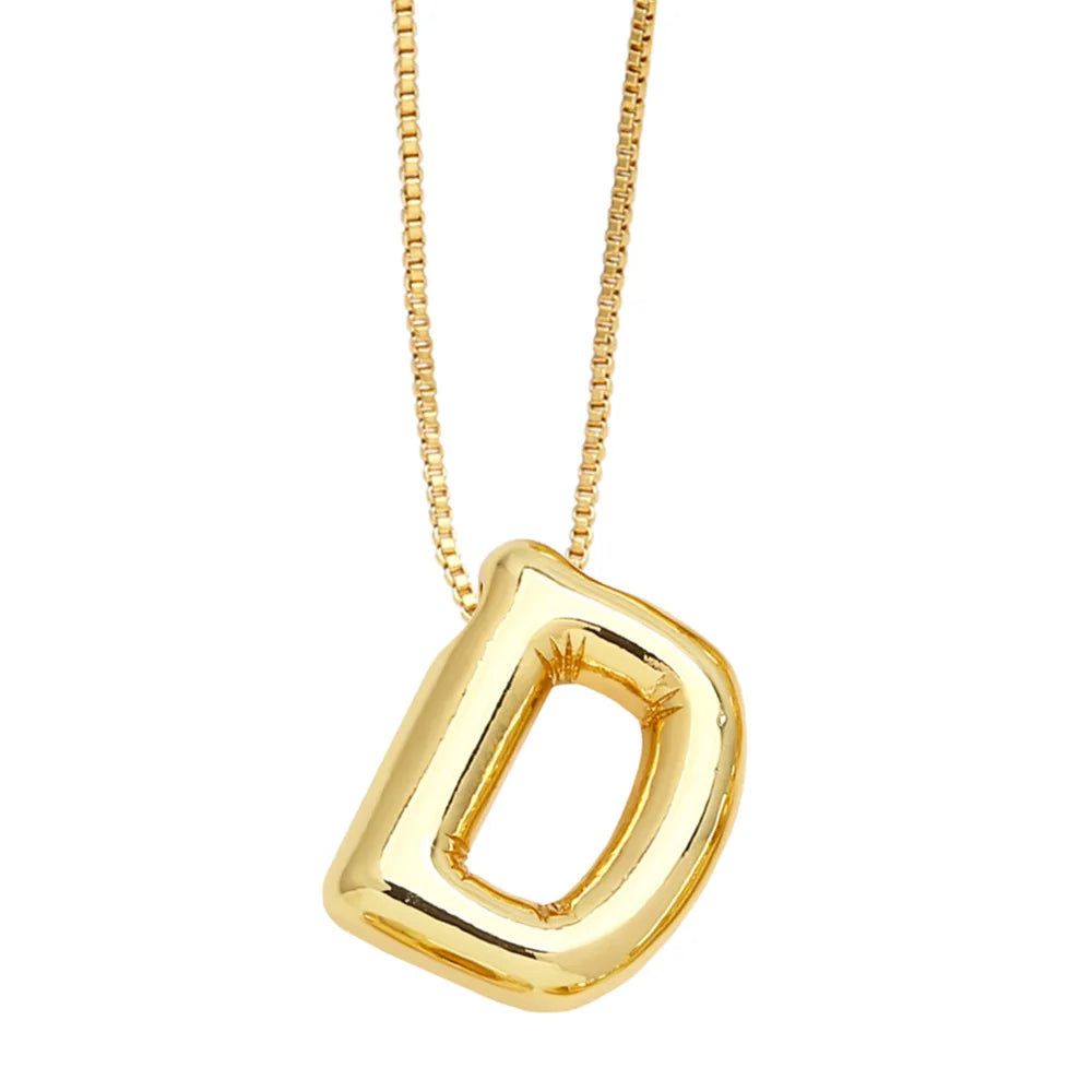 Envogems Bubble Initial Letter Necklace in Stainless Steel