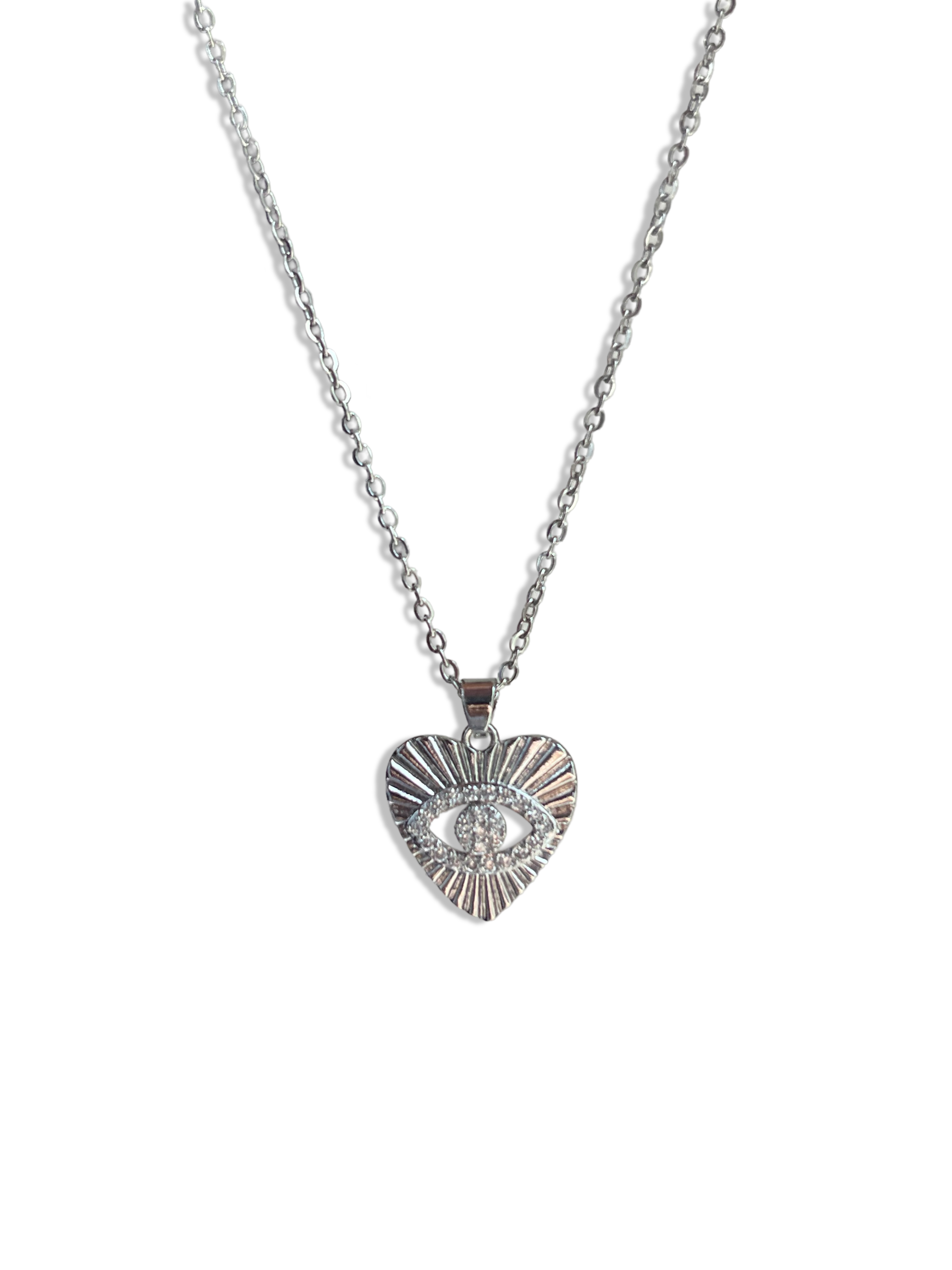 Envogems Enchanted Heart Necklace with Evil Eye Charm