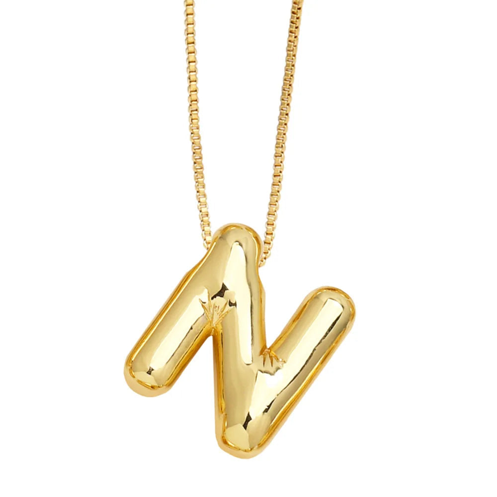 Envogems Bubble Initial Letter Necklace in Stainless Steel