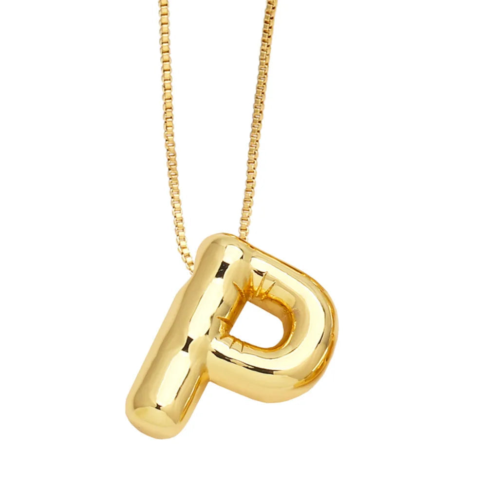 Envogems Bubble Initial Letter Necklace in Stainless Steel
