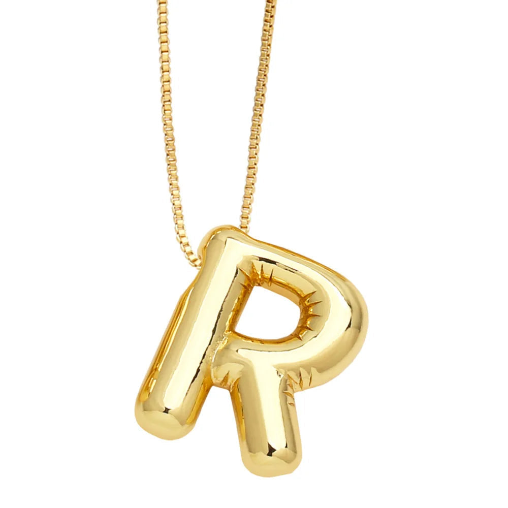 Envogems Bubble Initial Letter Necklace in Stainless Steel