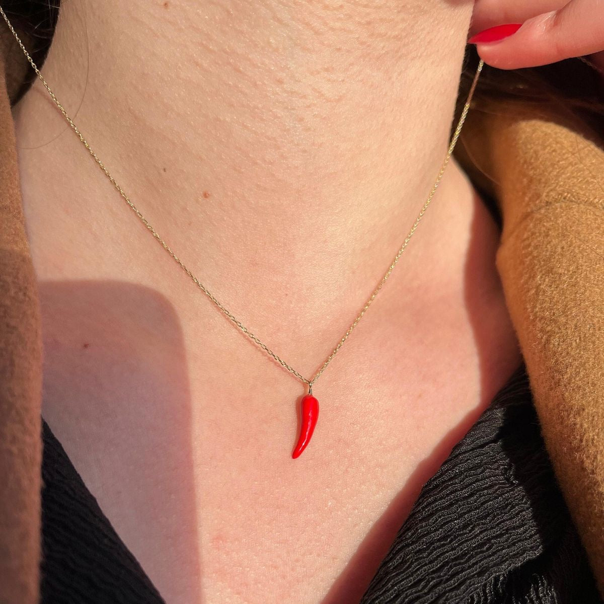 Envogems Red Chili Pendant Necklace - Durable Stainless Steel