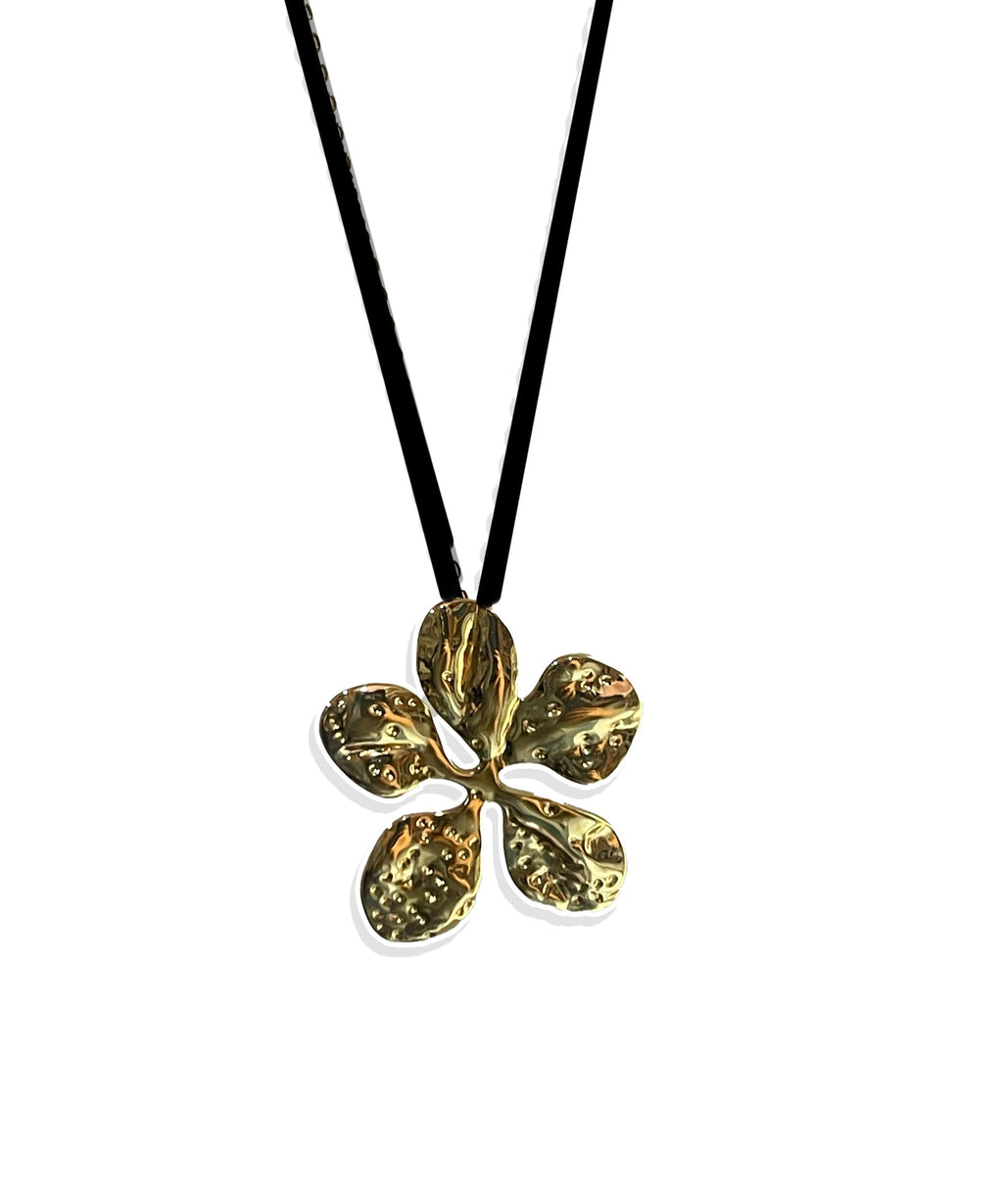 Envogems Bold Floral Pendant Necklace in Stainless Steel