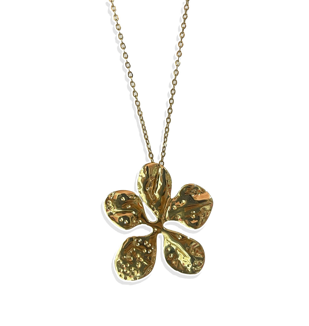 Envogems Bold Floral Pendant Necklace in Stainless Steel