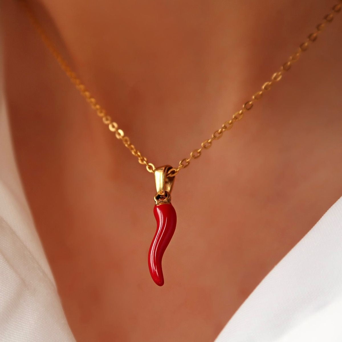 Envogems Red Chili Pendant Necklace - Durable Stainless Steel