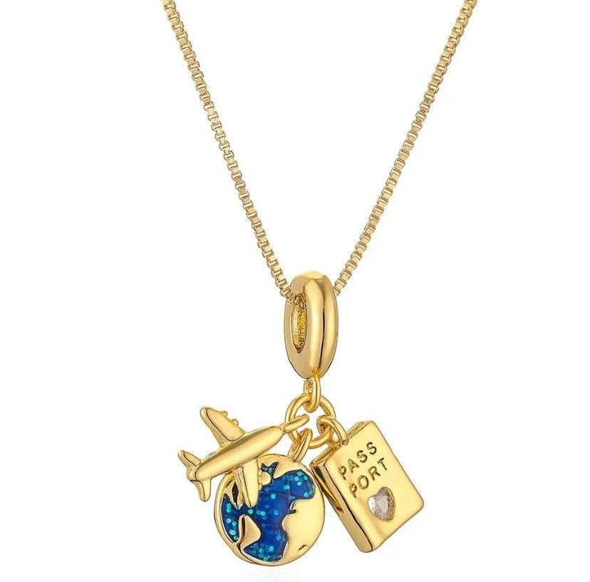 Envogems Travel Enthusiast Charm Necklace - Durable Stainless Steel