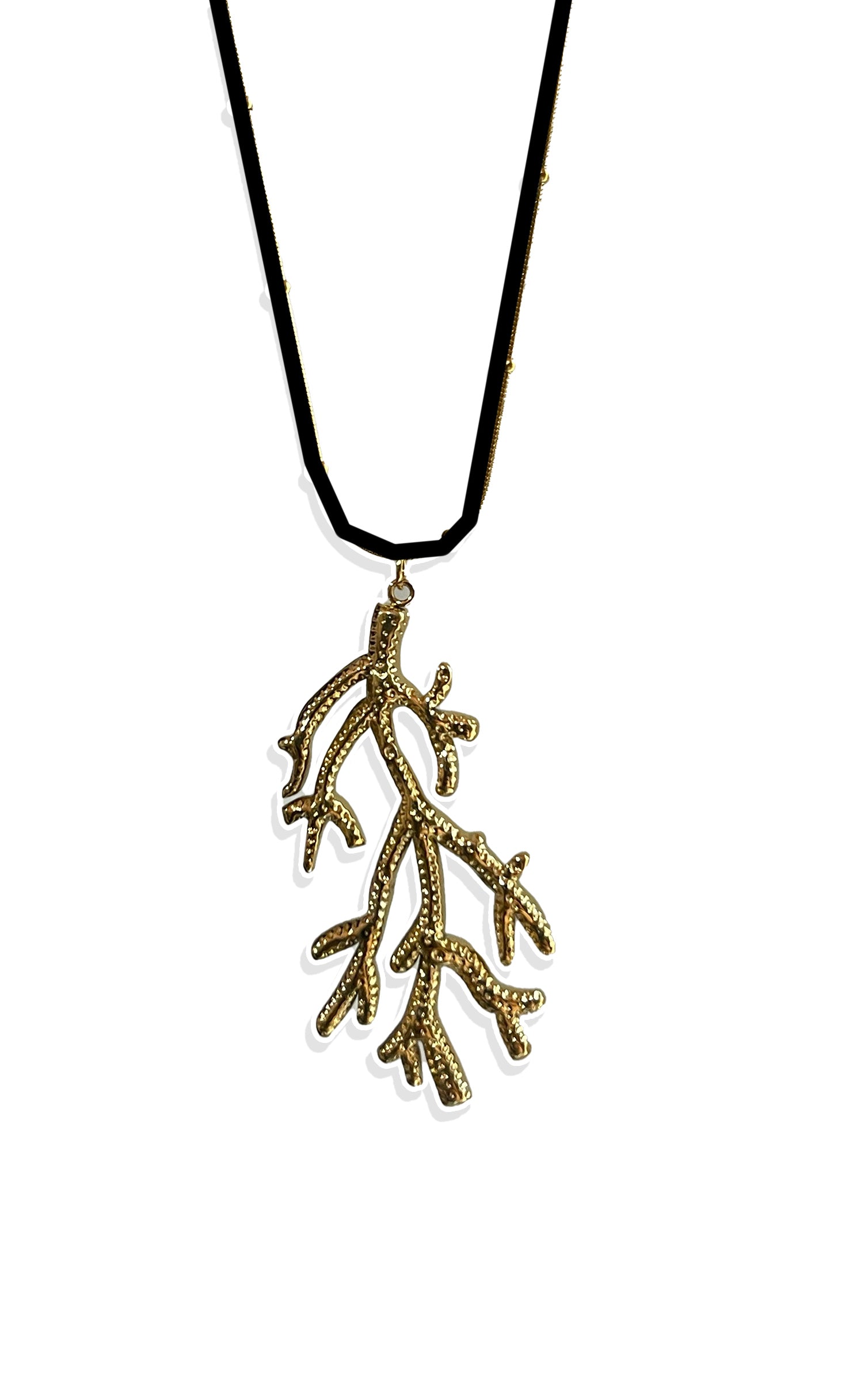 Envogems Bold Coral Necklace in Stainless Steel